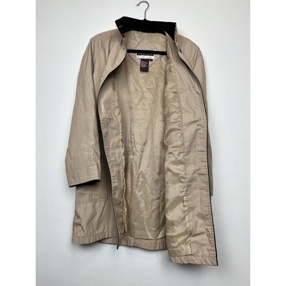 Ashton Cove Tan midi Trench jacket- Button front sz 8 fall jacket staple - Picture 10 of 11